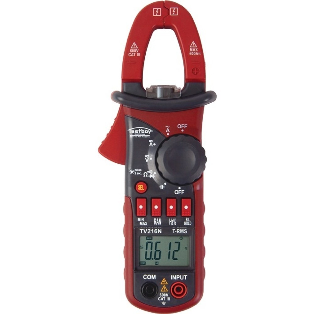 Produktabbildung: TESTBOY Zangenamperemeter TV 216N 10 mA-600 A AC,10 mA-600 A DC CAT III 600 V