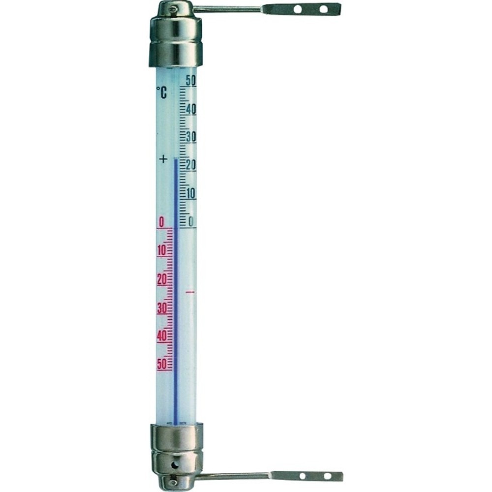 Produktabbildung: TFA Fensterthermometer, H200xB23xT28mm, Messbereich -50 bis 50 °C, Metall