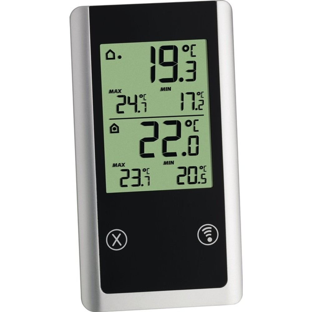 Produktabbildung: TFA Funkthermometer Joker, innen 0 bis 50°C H152xB82xT72mm, Messbereich außen -50 bis 70°C /, Kunststoff