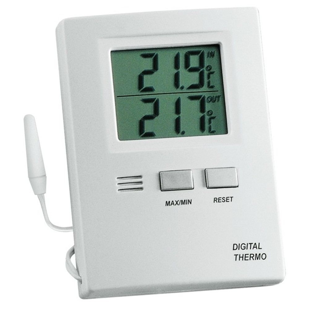 Produktabbildung: TFA Thermometer, innen -10 bis 60 °C H85xB60xT15mm, Messbereich außen -50 bis 70°C /, Kunststoff