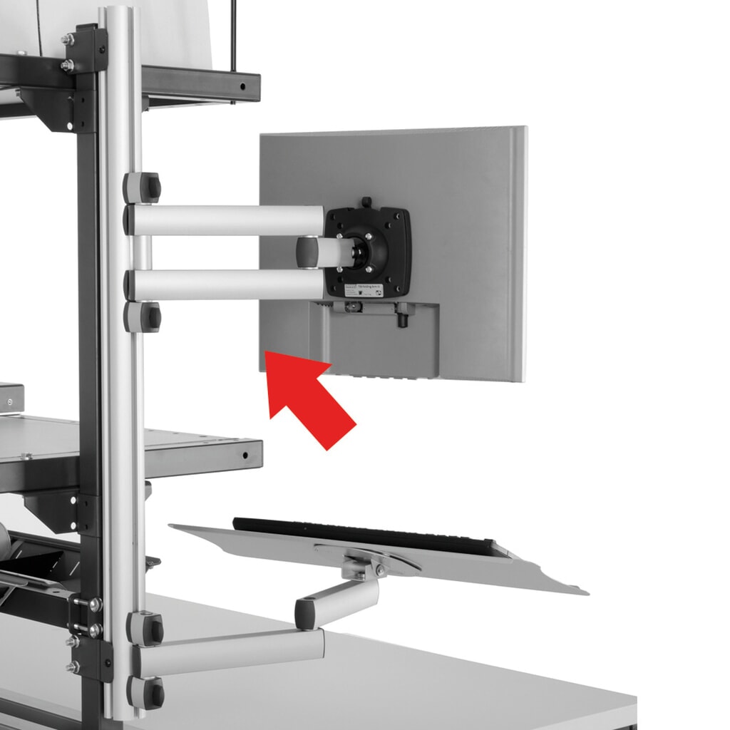 TFT-Gelenkarm für Rocholz Packtisch-System, HxBxT 115 x 100 x 455 mm Produktabbildung: TFT-Gelenkarm für Rocholz Packtisch-System, HxBxT 115 x 100 x 455 mm