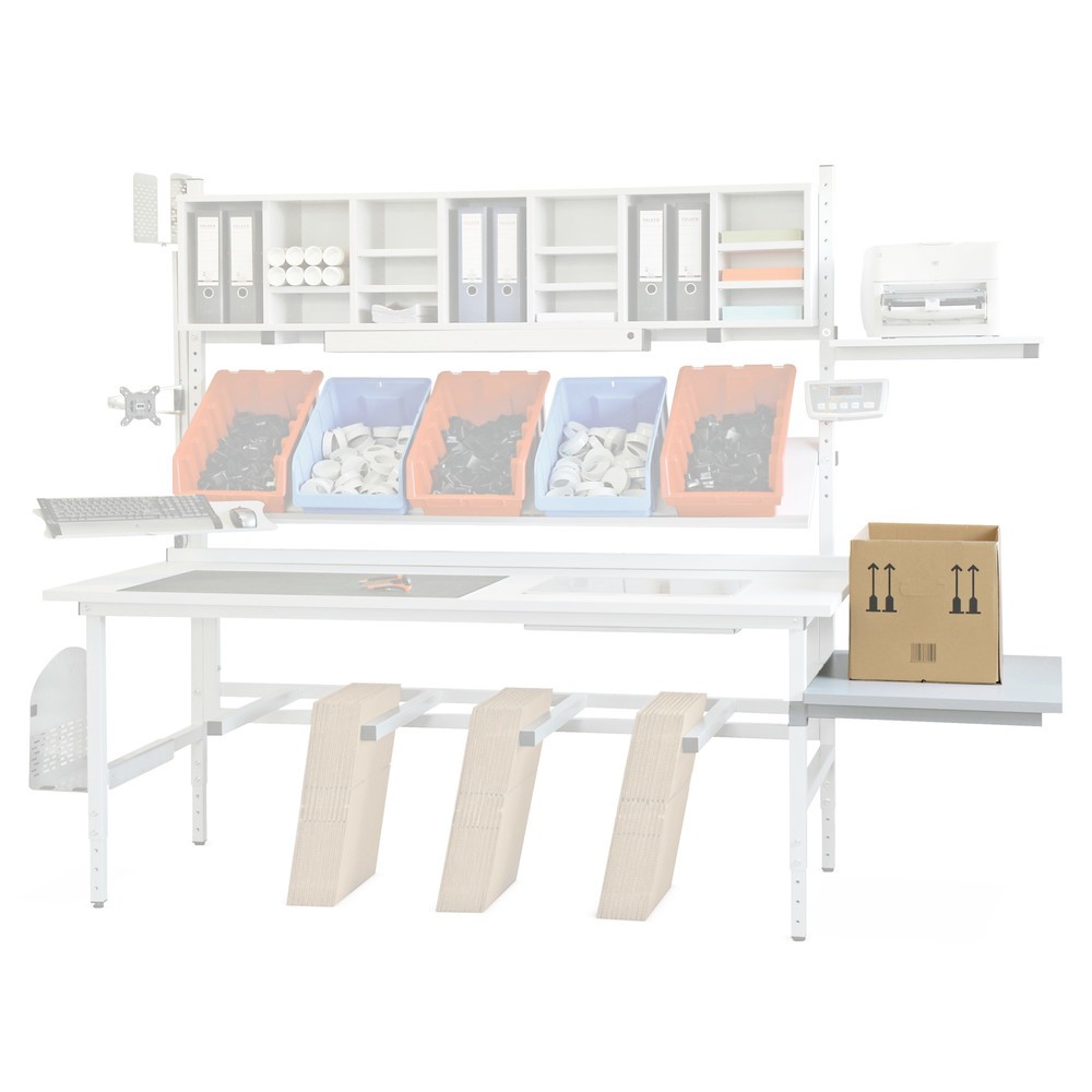Produktabbildung: Tischverlängerung für Packtisch, BxT 600 x 900 mm, anthrazit