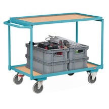 Produktabbildung Nr. 1: Tischwagen Ameise®, waagerechter Bügel, 3 Etagen à 850 x 500 mm, TK 250 kg, mit Zentralbremse