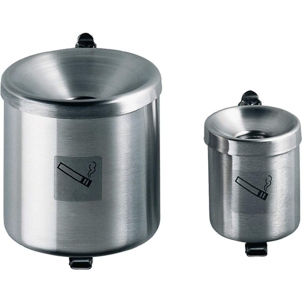 Produktabbildung: TKG Sicherheitswandascher, silberfarbig, Ø90xH100mm, mit Kippvorrichtung
