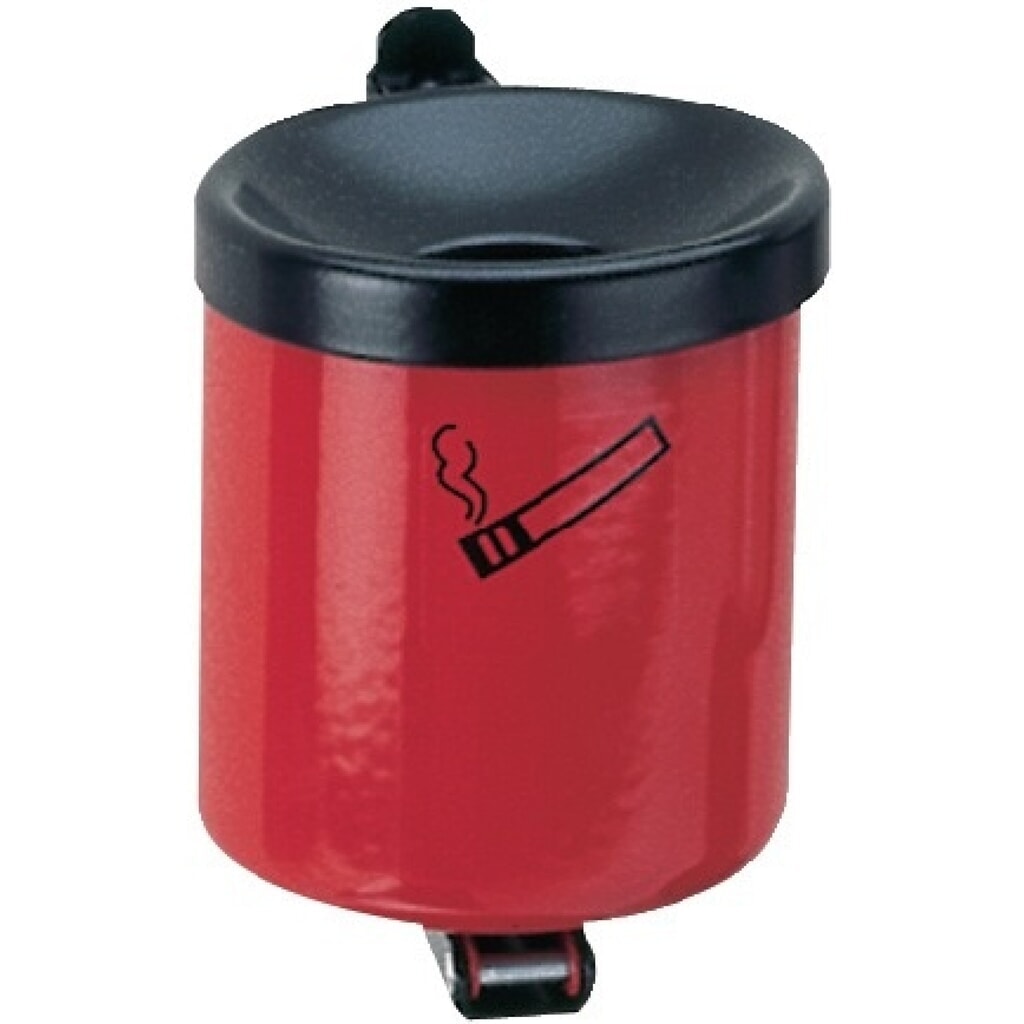 Produktabbildung: TKG Wandascher, rot, Ø90xH100mm, mit Kippvorrichtung