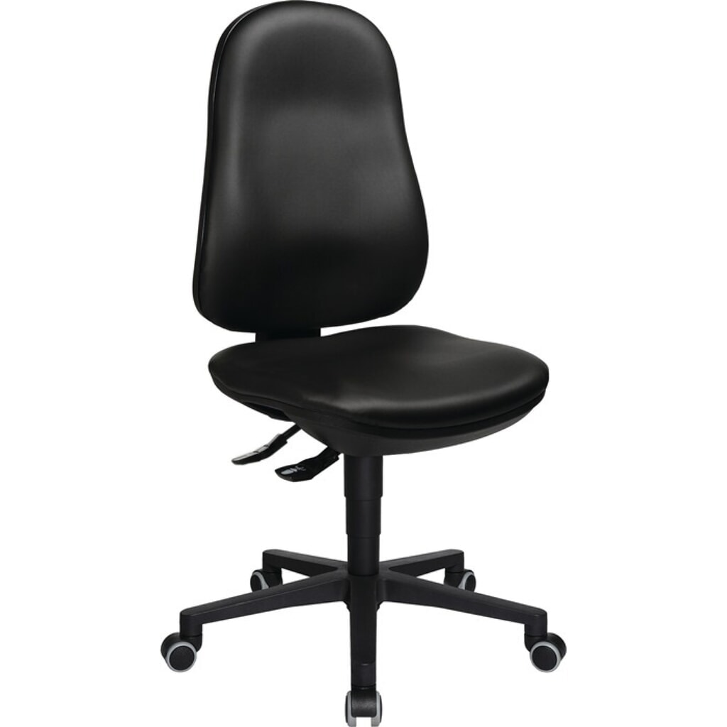 Topstar® Arbeitsdrehstuhl Point 70 C, Kunstlederpolster schwarz, Bodengleiter + Fußring, 590-840 mm Produktabbildung: Topstar® Arbeitsdrehstuhl Point 70 C, Kunstlederpolster schwarz, Bodengleiter + Fußring, 590-840 mm
