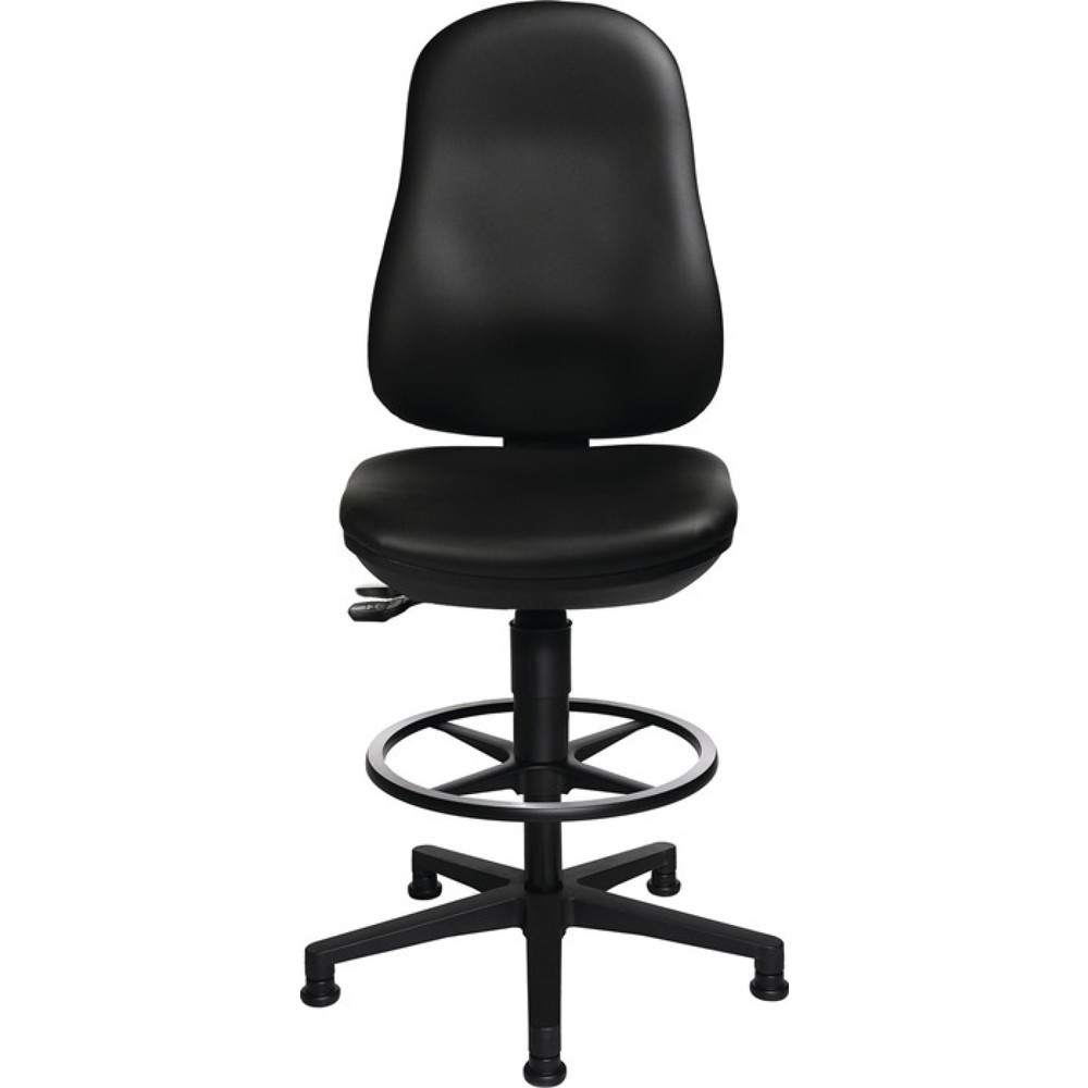 Produktabbildung Nr. 2: Topstar® Arbeitsdrehstuhl Point 70 C, Kunstlederpolster schwarz, Bodengleiter + Fußring, 590-840 mm