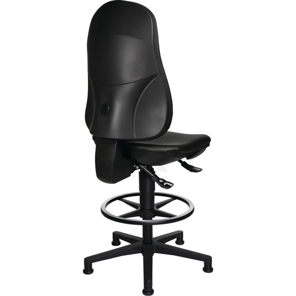 Produktabbildung Nr. 3: Topstar® Arbeitsdrehstuhl Point 70 C, Kunstlederpolster schwarz, Bodengleiter + Fußring, 590-840 mm
