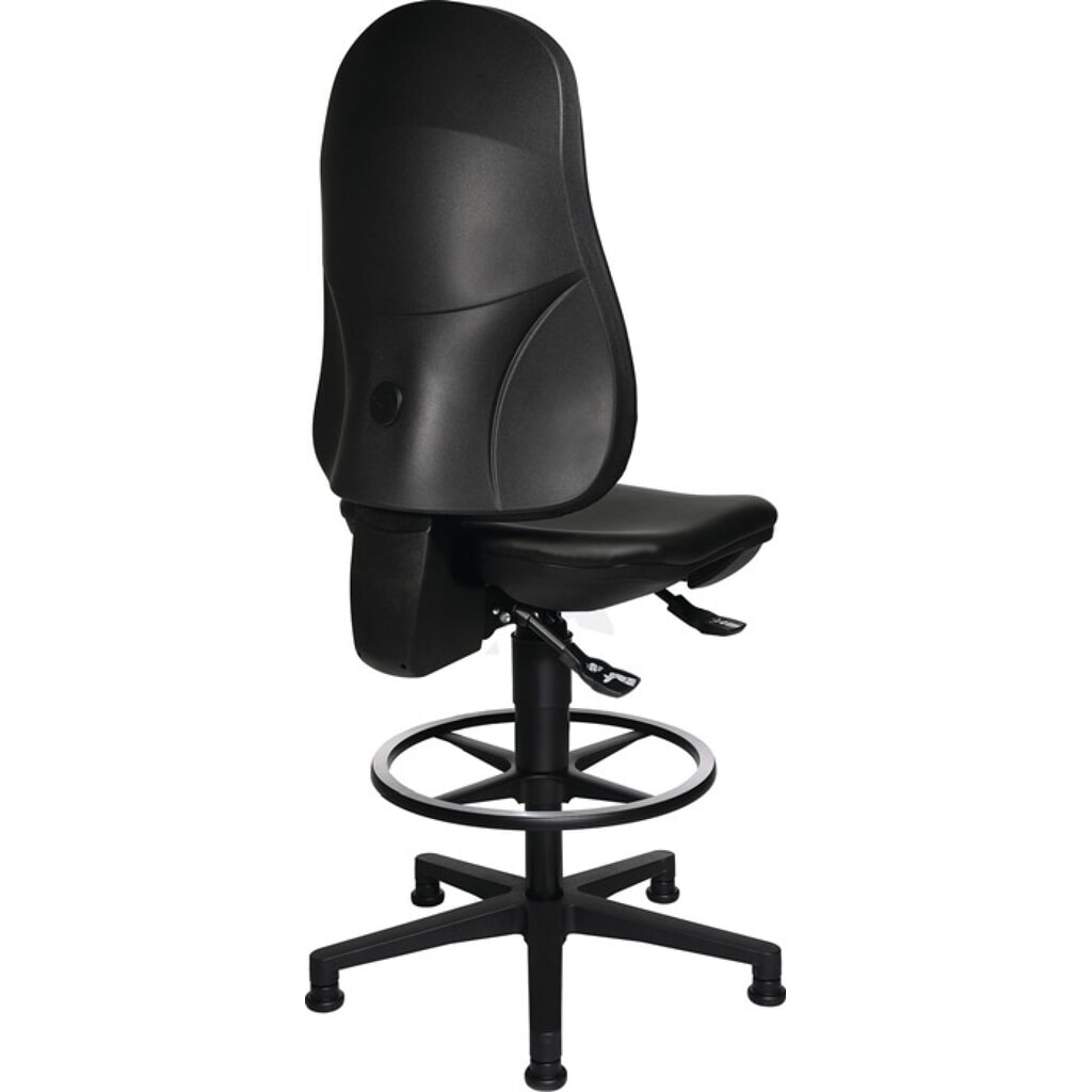 Topstar® Arbeitsdrehstuhl Point 70 C, Kunstlederpolster schwarz, Bodengleiter + Fußring, 590-840 mm Produktabbildung Nr. 3: Topstar® Arbeitsdrehstuhl Point 70 C, Kunstlederpolster schwarz, Bodengleiter + Fußring, 590-840 mm