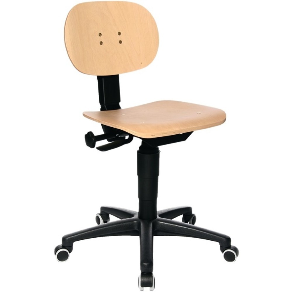 Produktabbildung: Topstar® Arbeitsdrehstuhl Tec 11, Buche, Rollen, 420-550 mm
