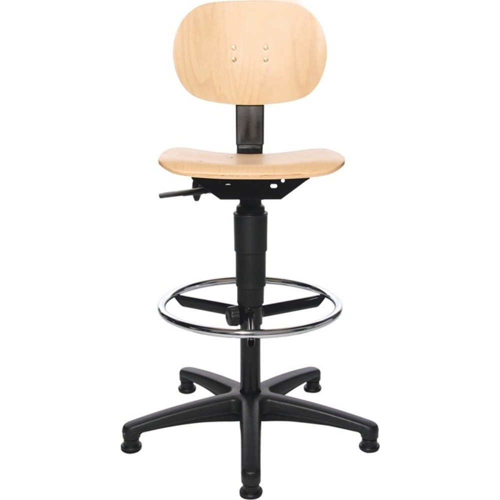 Produktabbildung Nr. 2: Topstar® Arbeitsdrehstuhl Tec 11, Buche, Bodengleiter + Fußring, 590-840 mm
