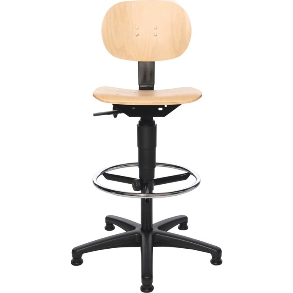 Produktabbildung Nr. 2: Topstar® Arbeitsdrehstuhl Tec 11, Buche, Bodengleiter + Fußring, 590-840 mm