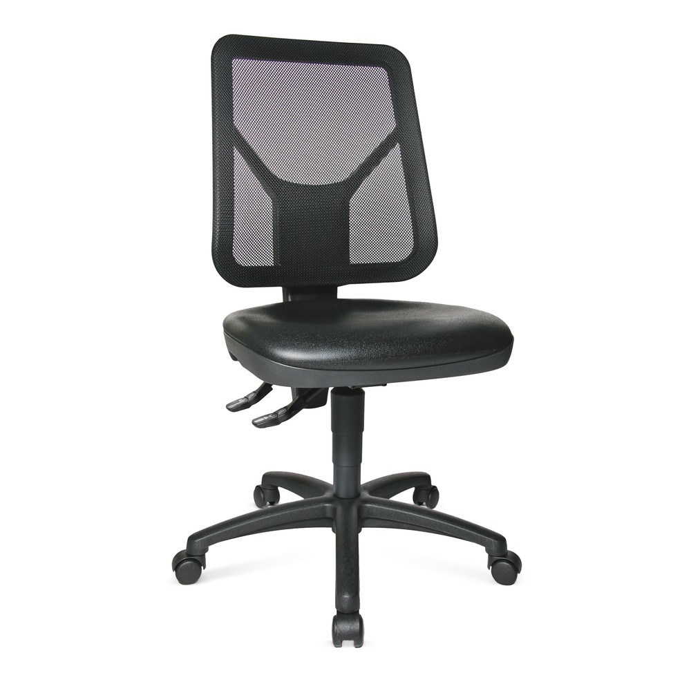 Produktabbildung: Topstar® Arbeitsdrehstuhl Tec 80 PK, Sitzhöhe 410-530 mm, Netzrückenlehne, Rollen, schwarz