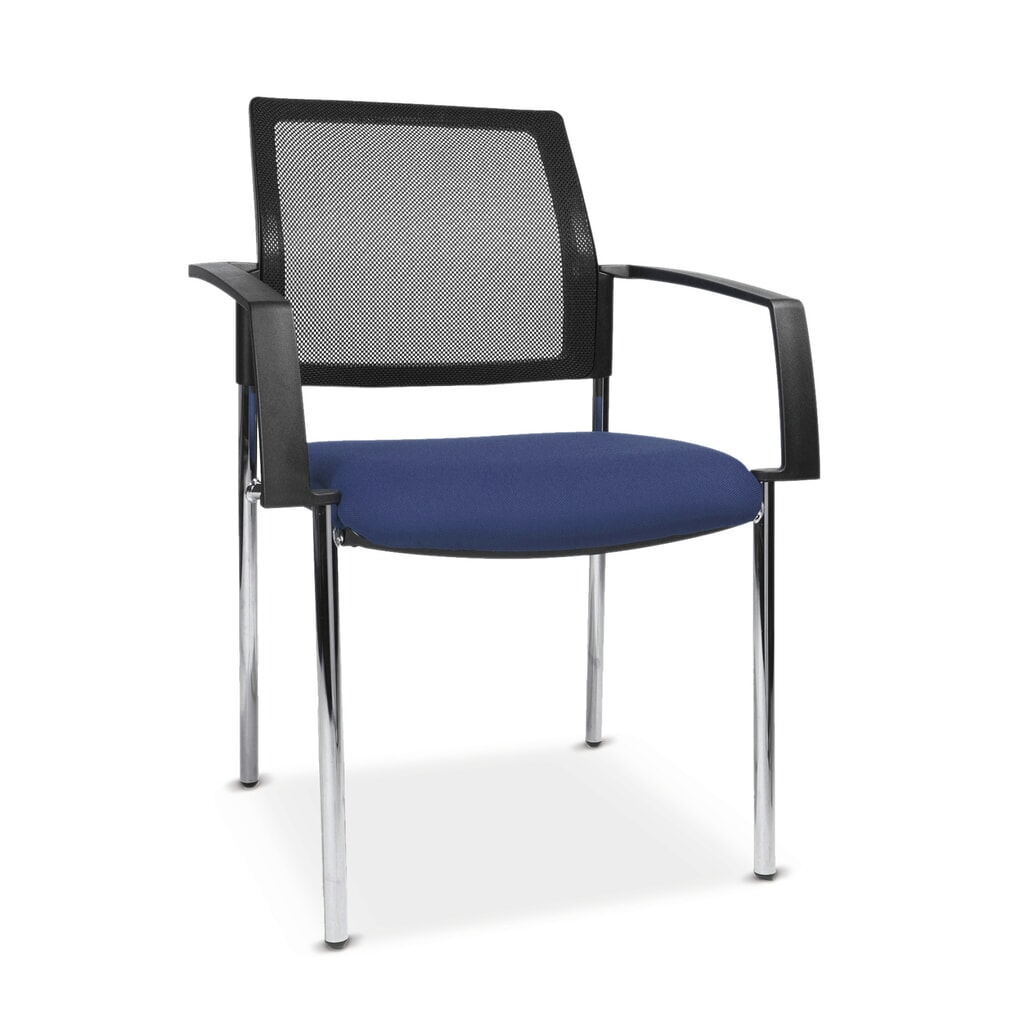 Produktabbildung: Topstar® Besucherstuhl BtoB 10 mit Polster-Rückenlehne + 4 Fuß Gestell, schwarz