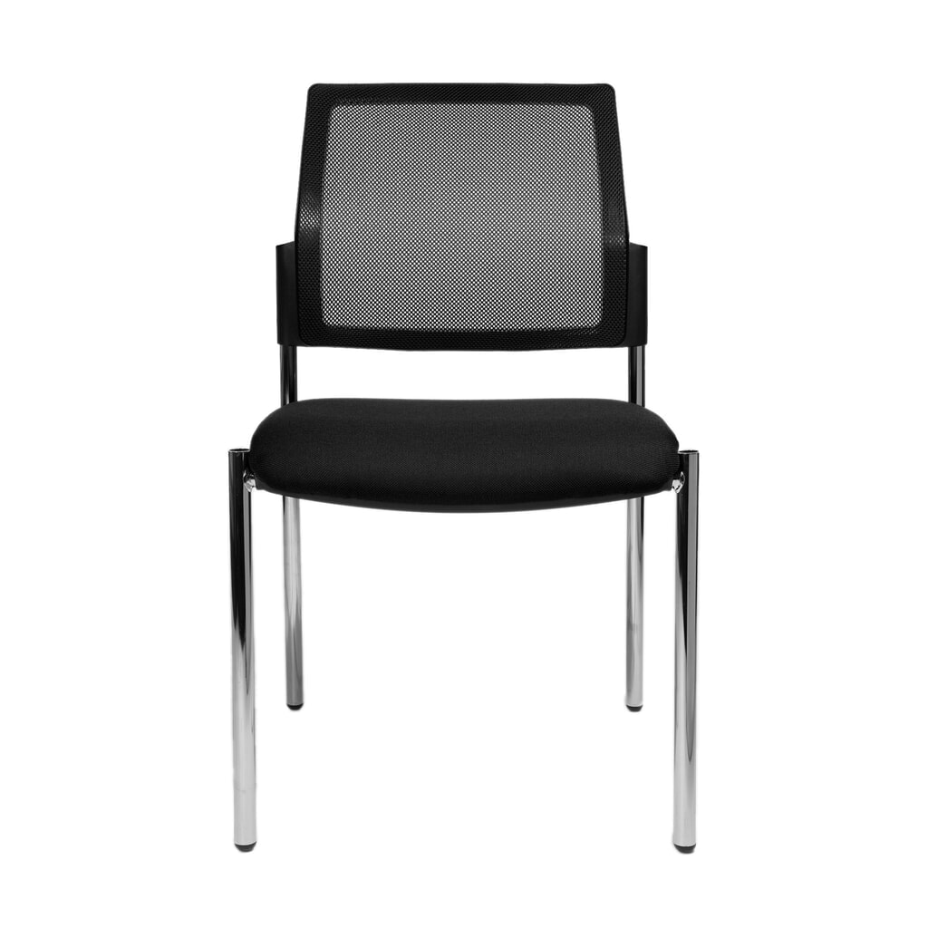 Produktabbildung: Topstar® Besucherstuhl  BtoB 10 mit Netz-Rückenlehne + 4 Fuß Gestell, schwarz