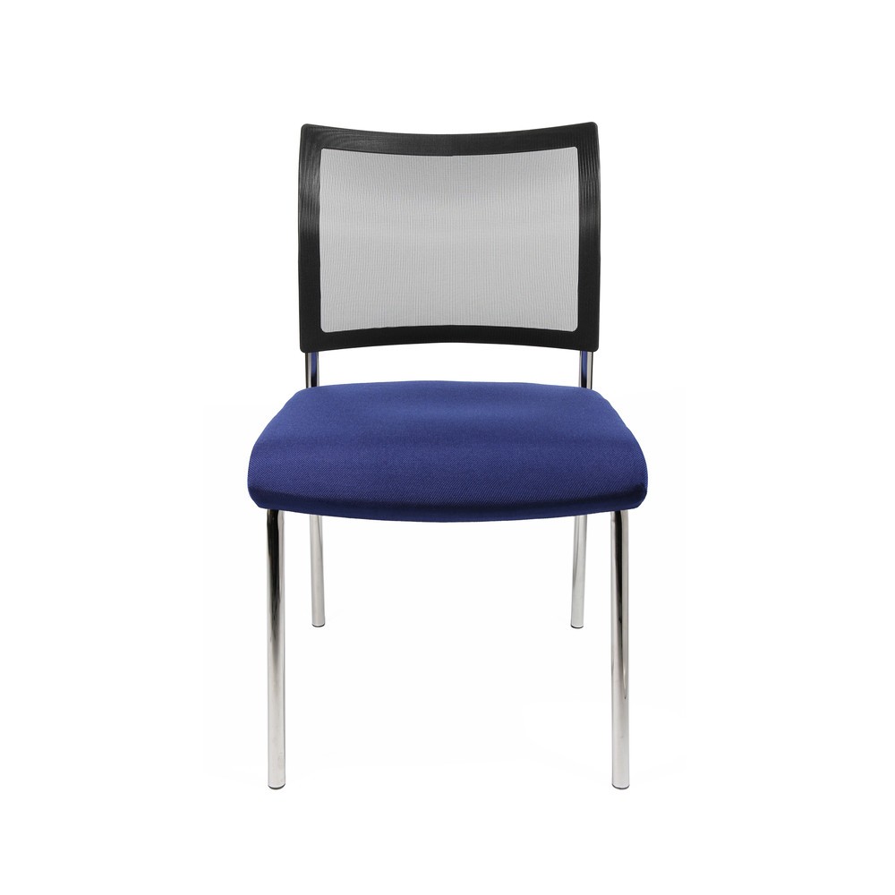 Produktabbildung Nr. 2: Topstar® Besucherstuhl Classic mit Netz-Rückenlehne + 4 Fuß Gestell, blau