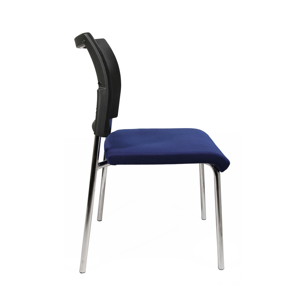 Produktabbildung Nr. 4: Topstar® Besucherstuhl Classic mit Netz-Rückenlehne + 4 Fuß Gestell, blau