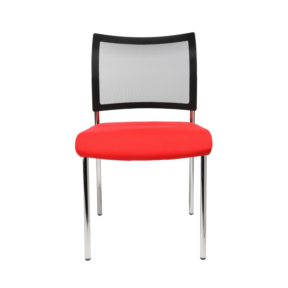 Produktabbildung Nr. 2: Topstar® Besucherstuhl Classic mit Netz-Rückenlehne + 4 Fuß Gestell, rot