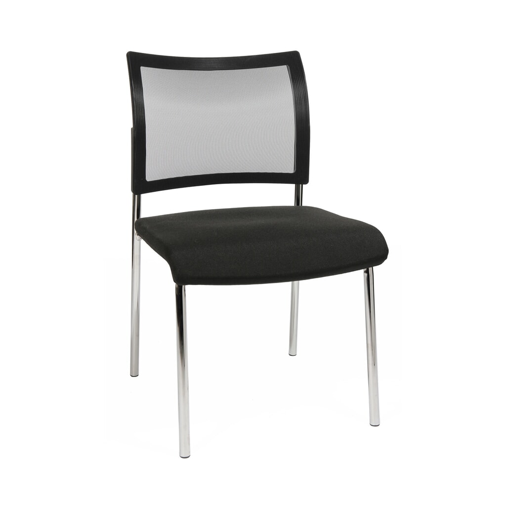 Produktabbildung: Topstar® Besucherstuhl Classic mit Netz-Rückenlehne + 4 Fuß Gestell, schwarz