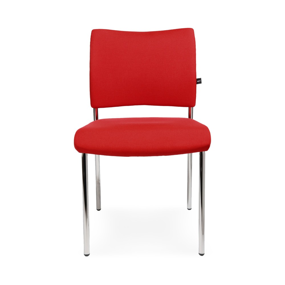 Produktabbildung: Topstar® Besucherstuhl Classic mit Polster-Rückenlehne + 4 Fuß Gestell, rot