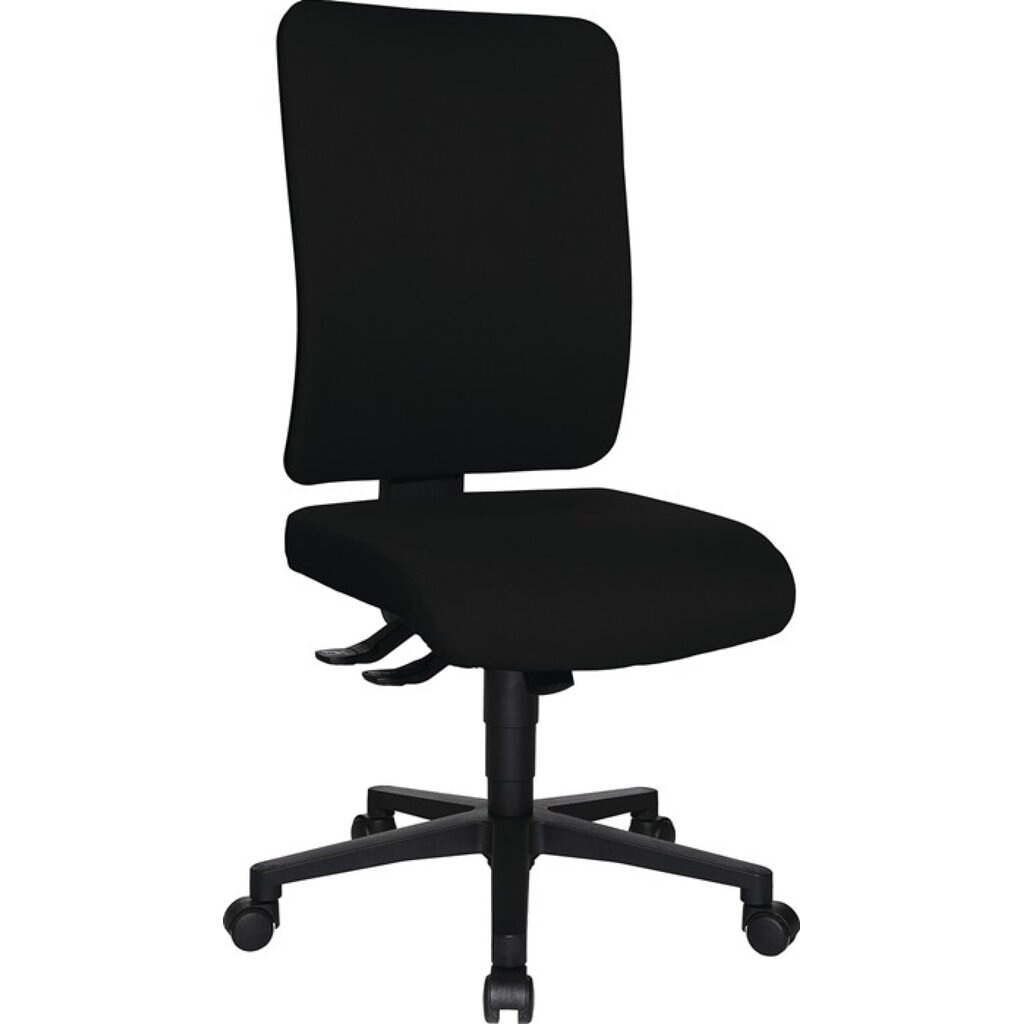 Topstar® Bürodrehstuhl, schwarz 450-550 mm, mit Synchrontechnik, ohne Armlehnen Tragfähigkeit 110 kg Produktabbildung: Topstar® Bürodrehstuhl, schwarz 450-550 mm, mit Synchrontechnik, ohne Armlehnen Tragfähigkeit 110 kg