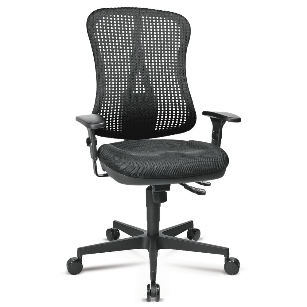 Produktabbildung: Topstar® Bürodrehstuhl Head Point SY, Muldensitz, schwarz/schwarz