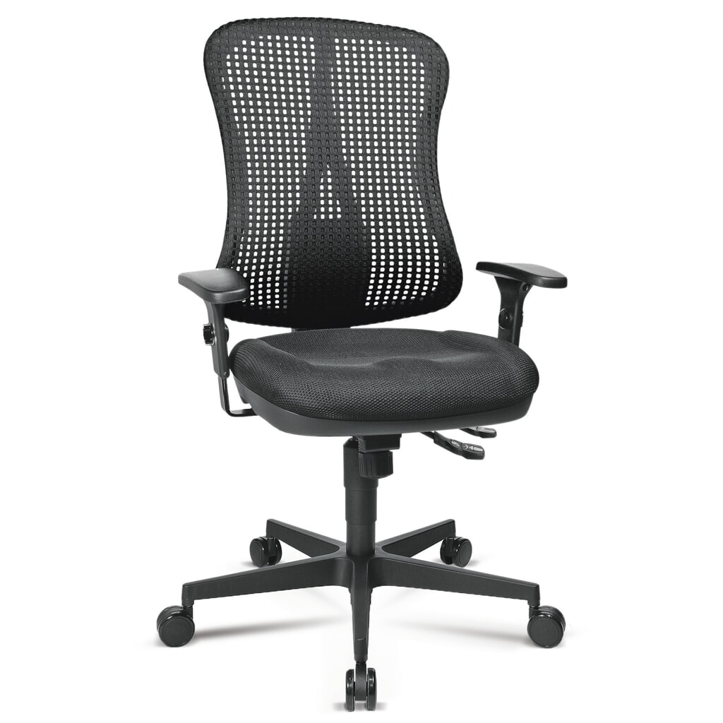 Topstar® Bürodrehstuhl Head Point SY, Muldensitz, schwarz/schwarz Produktabbildung: Topstar® Bürodrehstuhl Head Point SY, Muldensitz, schwarz/schwarz