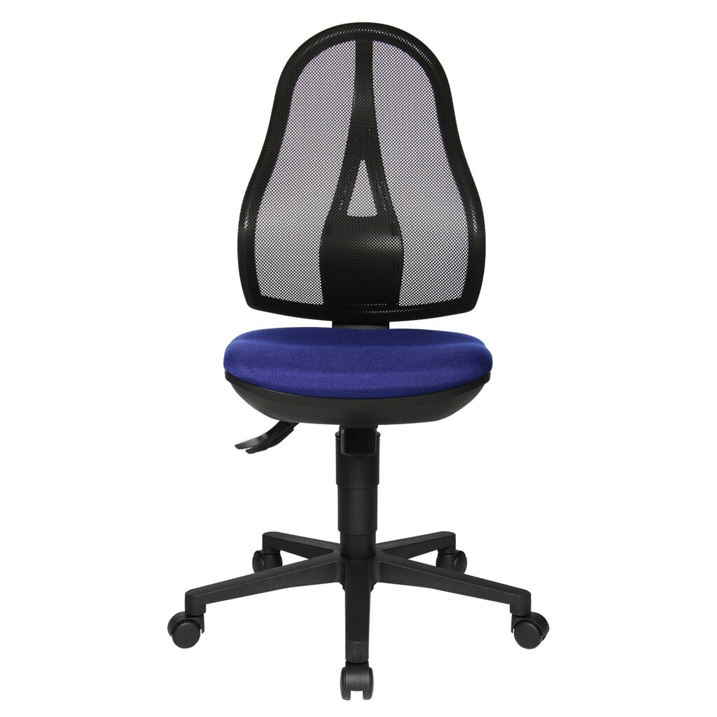 Topstar® Bürodrehstuhl Open Point Syncro, Bandscheibensitz, Netzrücken, blau Produktabbildung: Topstar® Bürodrehstuhl Open Point Syncro, Bandscheibensitz, Netzrücken, blau