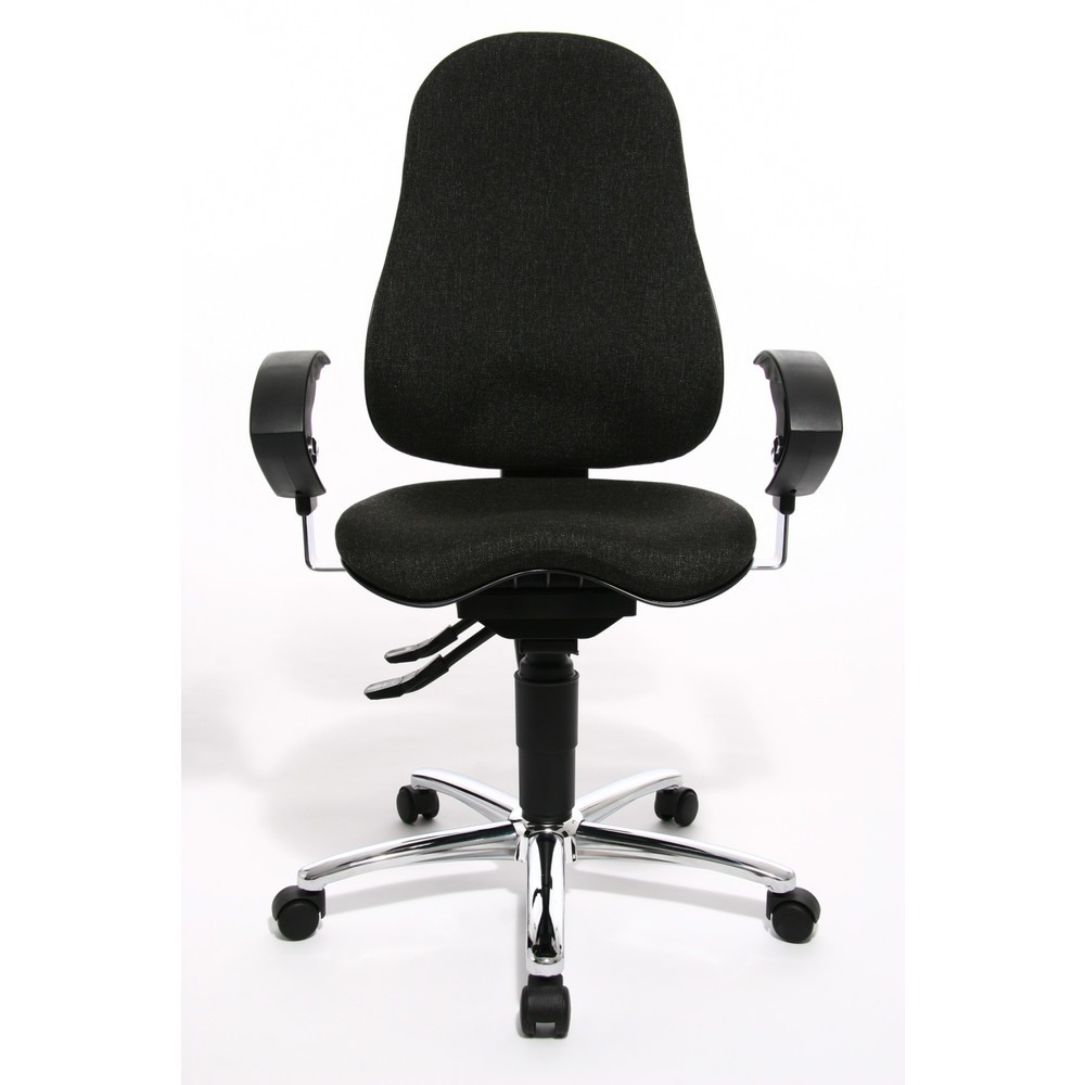 Produktabbildung: Topstar® Bürodrehstuhl Ortho 10, höhenverstellbare Armlehnen, anthrazit