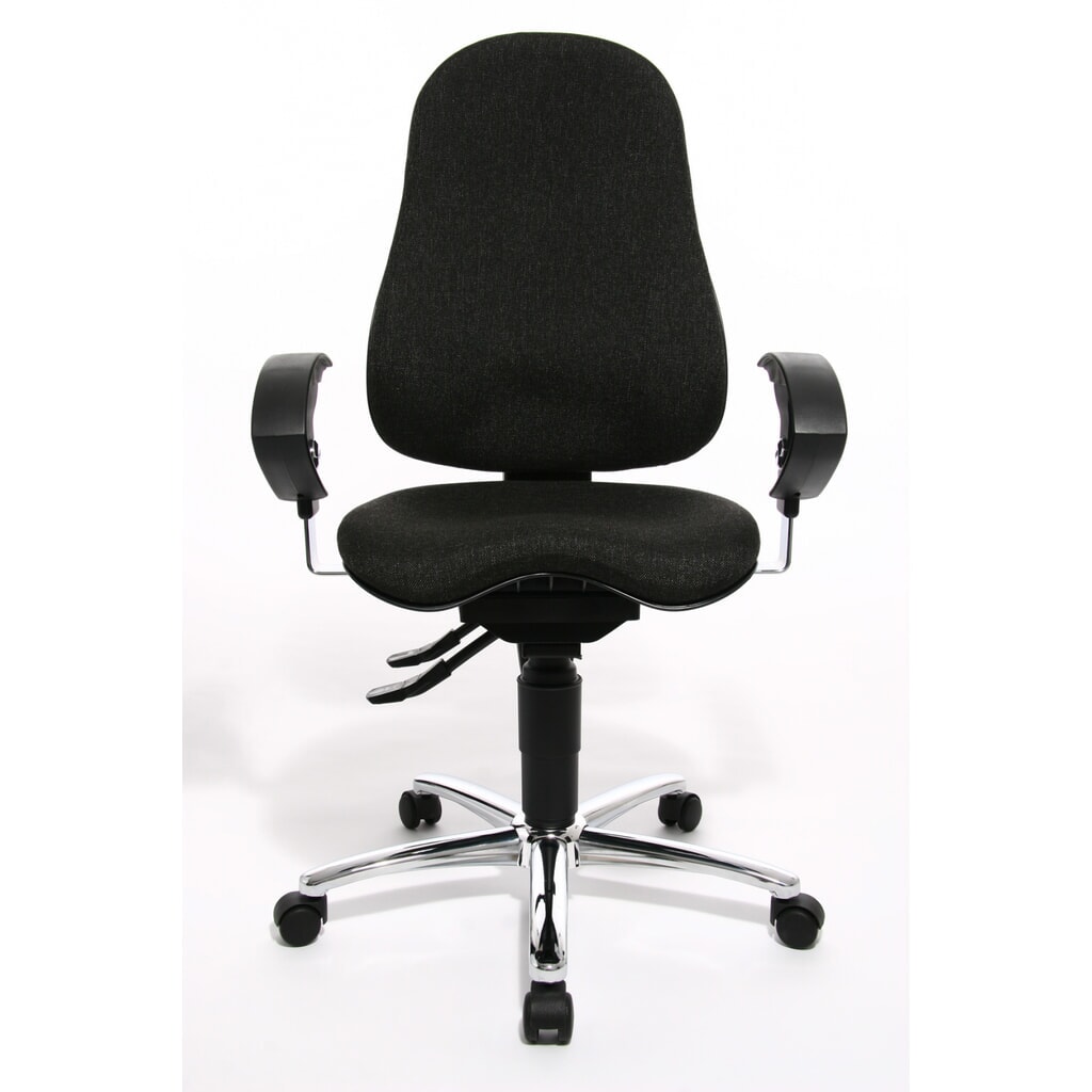 Produktabbildung: Topstar® Bürodrehstuhl Ortho 10, höhenverstellbare Armlehnen, anthrazit