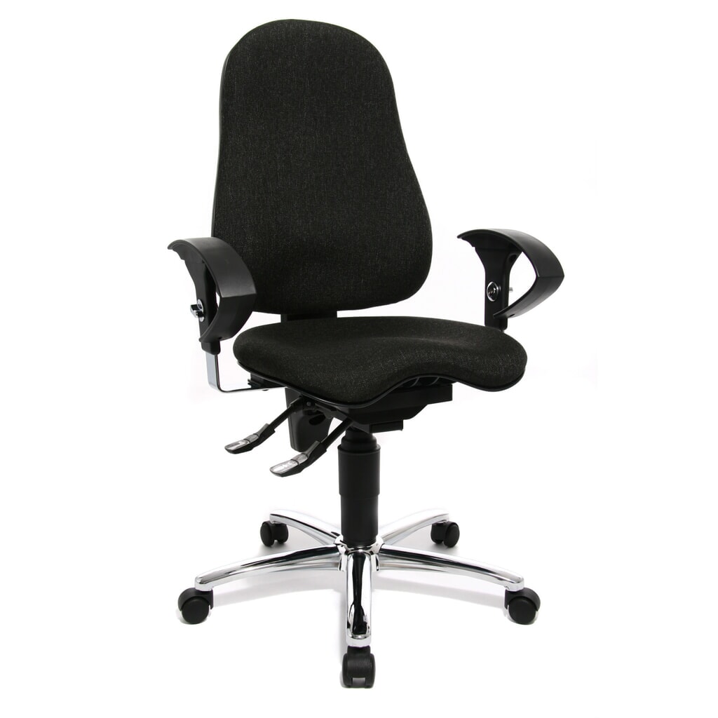 Topstar® Bürodrehstuhl Ortho 10, höhenverstellbare Armlehnen, anthrazit Produktabbildung Nr. 6: Topstar® Bürodrehstuhl Ortho 10, höhenverstellbare Armlehnen, anthrazit