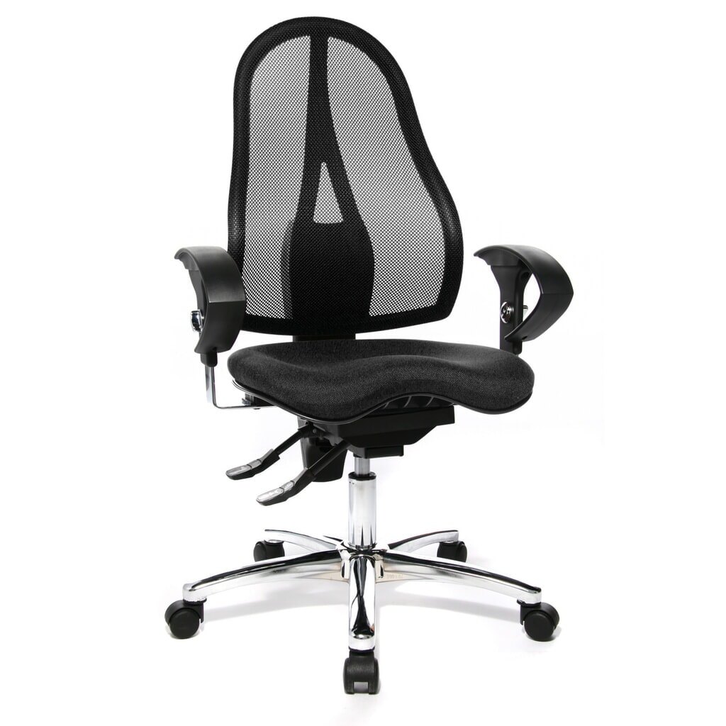 Topstar® Bürodrehstuhl Ortho 15, Netzrücken, höhenverstellbare Armlehnen, anthrazit Produktabbildung Nr. 3: Topstar® Bürodrehstuhl Ortho 15, Netzrücken, höhenverstellbare Armlehnen, anthrazit