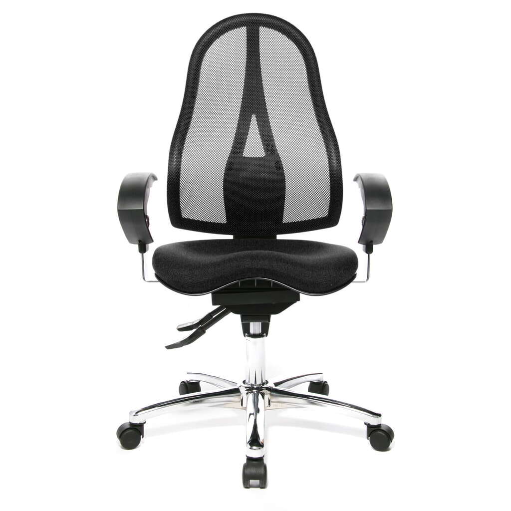 Topstar® Bürodrehstuhl Ortho 15, Netzrücken, höhenverstellbare Armlehnen, anthrazit Produktabbildung: Topstar® Bürodrehstuhl Ortho 15, Netzrücken, höhenverstellbare Armlehnen, anthrazit