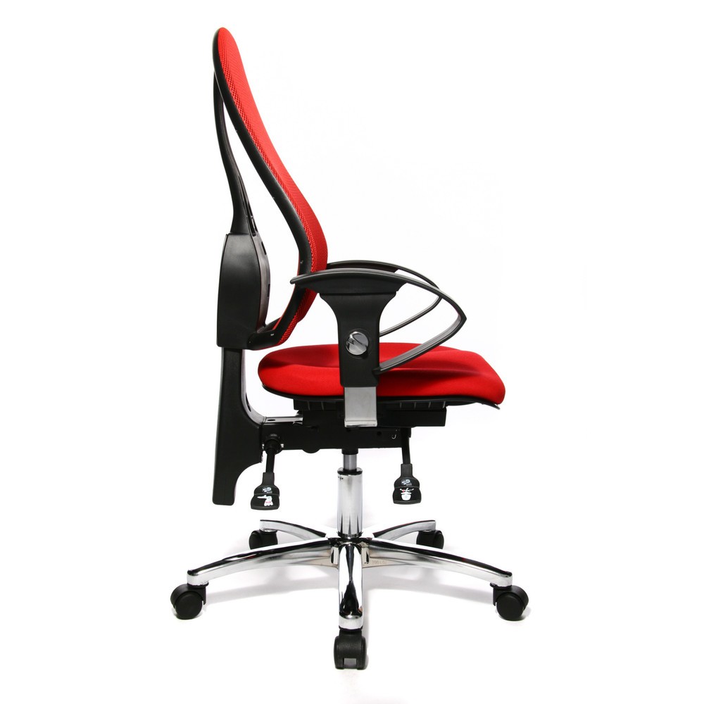 Produktabbildung Nr. 4: Topstar® Bürodrehstuhl Ortho 15, Netzrücken, höhenverstellbare Armlehnen, rot