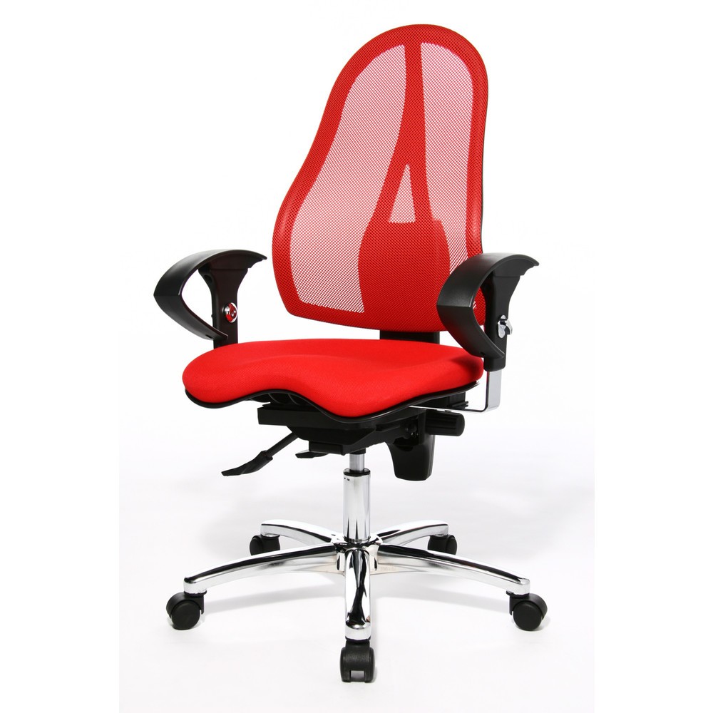 Produktabbildung Nr. 6: Topstar® Bürodrehstuhl Ortho 15, Netzrücken, höhenverstellbare Armlehnen, rot