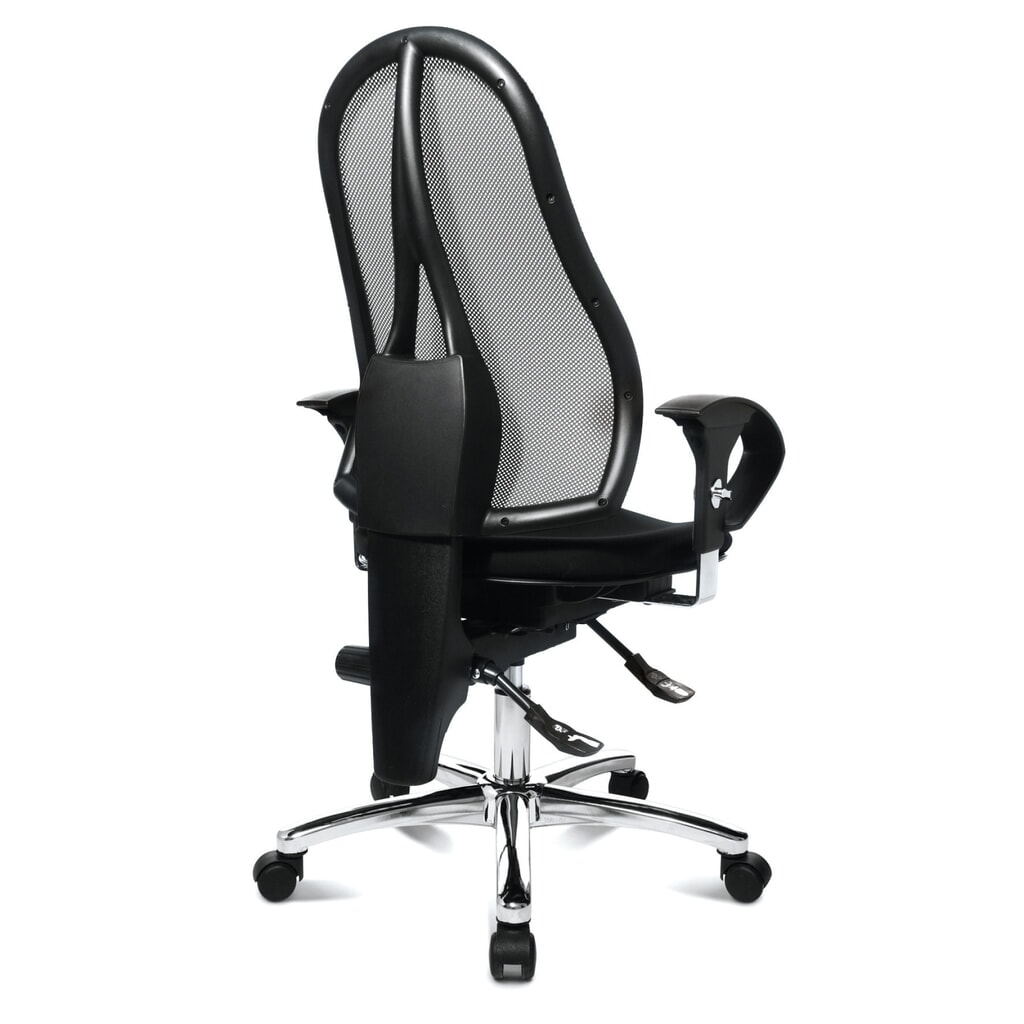 Topstar® Bürodrehstuhl Ortho 15, Netzrücken, höhenverstellbare Armlehnen, schwarz Produktabbildung Nr. 4: Topstar® Bürodrehstuhl Ortho 15, Netzrücken, höhenverstellbare Armlehnen, schwarz
