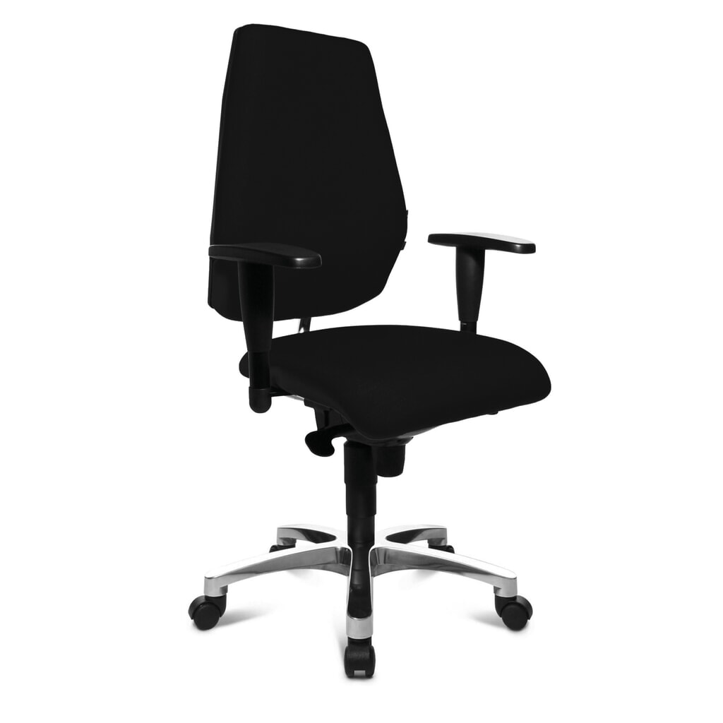Topstar® Bürodrehstuhl Ortho 30, höhen- u. breitenverstellbare Armlehnen, schwarz Produktabbildung: Topstar® Bürodrehstuhl Ortho 30, höhen- u. breitenverstellbare Armlehnen, schwarz