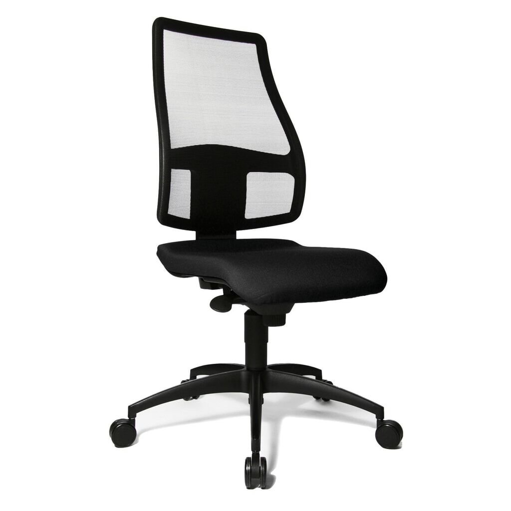 Topstar® Bürodrehstuhl Syncro, atmungsaktiver Netzrücken, schwarz Produktabbildung: Topstar® Bürodrehstuhl Syncro, atmungsaktiver Netzrücken, schwarz