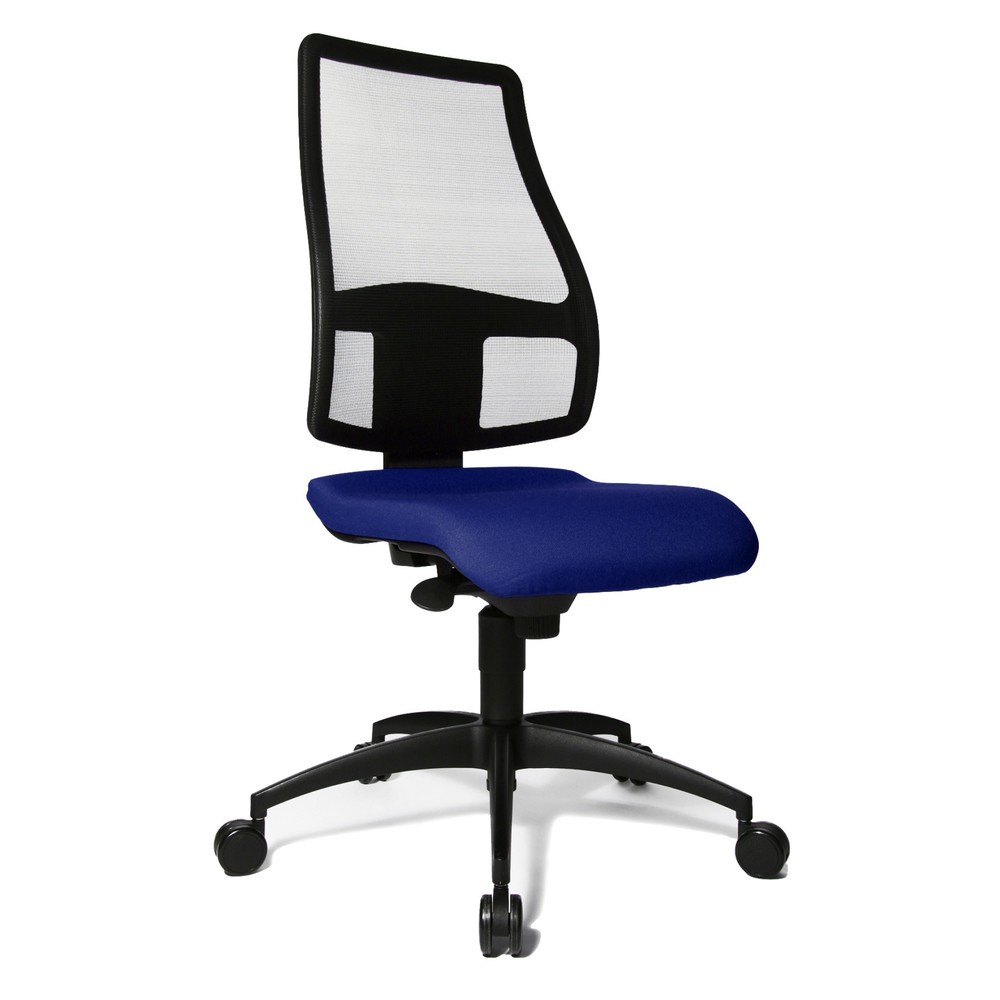 Produktabbildung: Topstar® Bürodrehstuhl Syncro, atmungsaktiver Netzrücken, royalblau