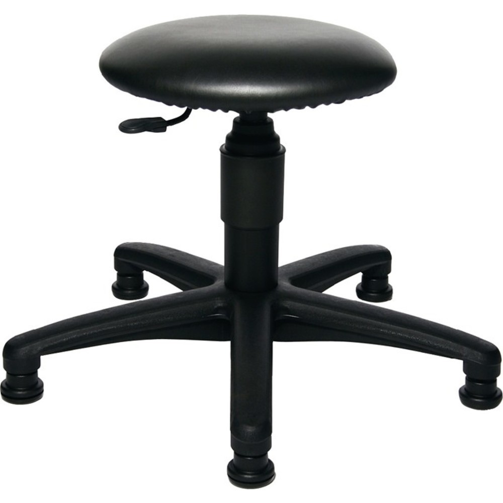 Produktabbildung: Topstar® Drehhocker, Kunstlederpolster schwarz, mit Bodengleitern, Sitzhöhenverstellung 390-520 mm