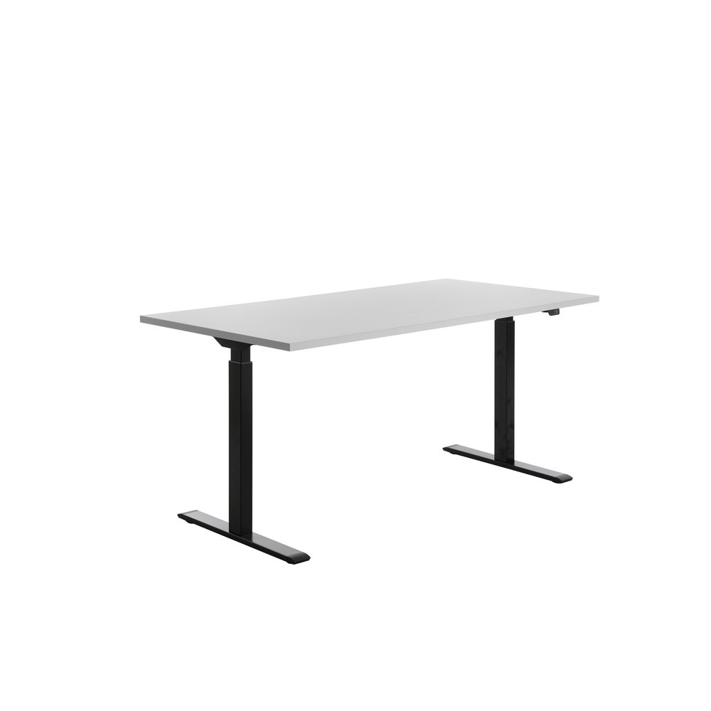 Produktabbildung Nr. 3: Topstar® Elektrisch höhenverstellbarer Schreibtisch E-Table, T-Fuß, BxT 1.600 x 800 mm, grau/schwarz