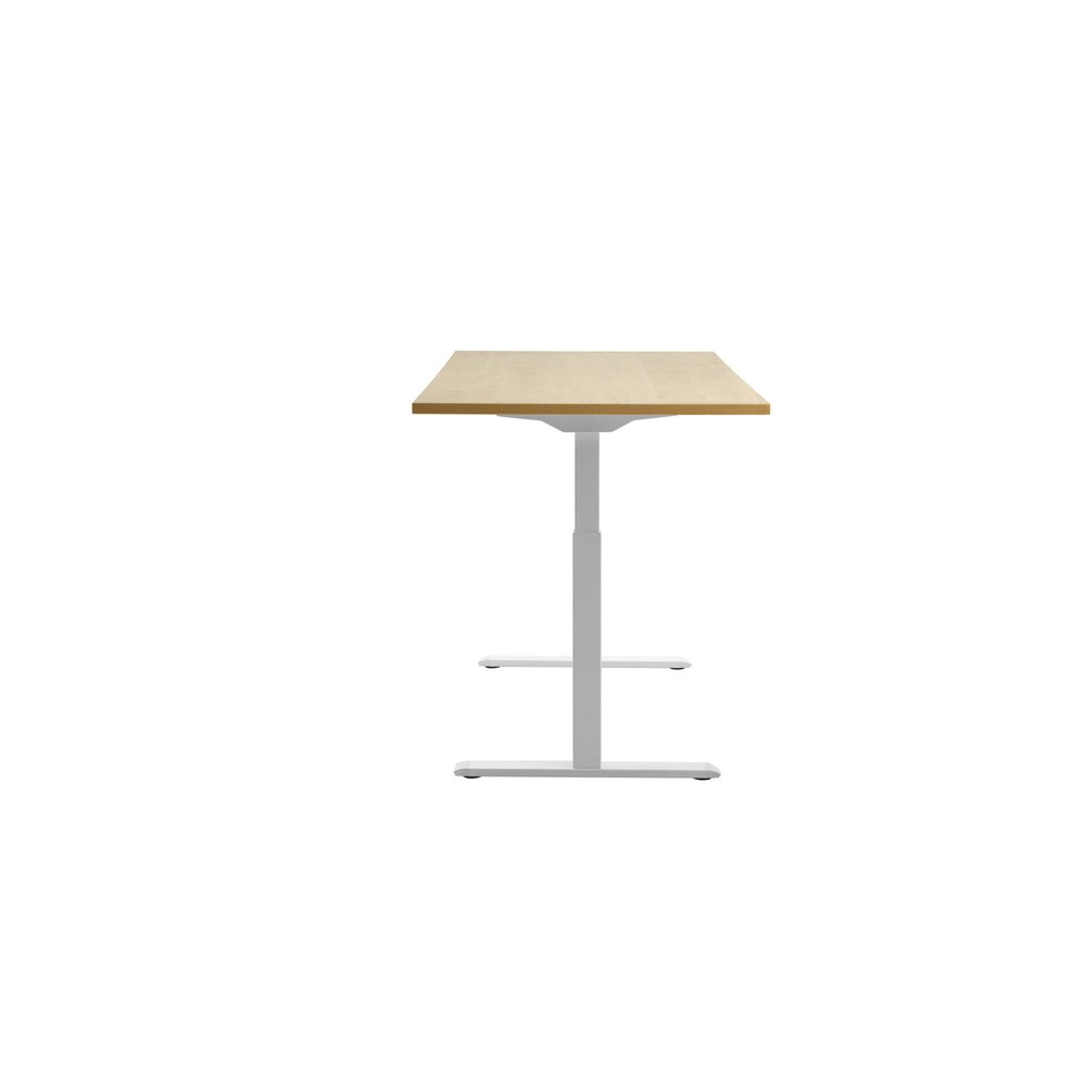 Produktabbildung Nr. 2: Topstar® Elektrisch höhenverstellbarer Schreibtisch E-Table, T-Fuß, BxT 1.600 x 800 mm, Ahorn/weiß