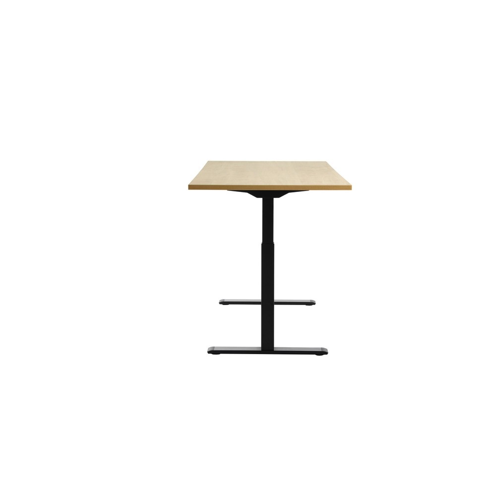 Produktabbildung Nr. 2: Topstar® Elektrisch höhenverstellbarer Schreibtisch E-Table, T-Fuß, BxT 1.600 x 800 mm, Ahorn/schwarz
