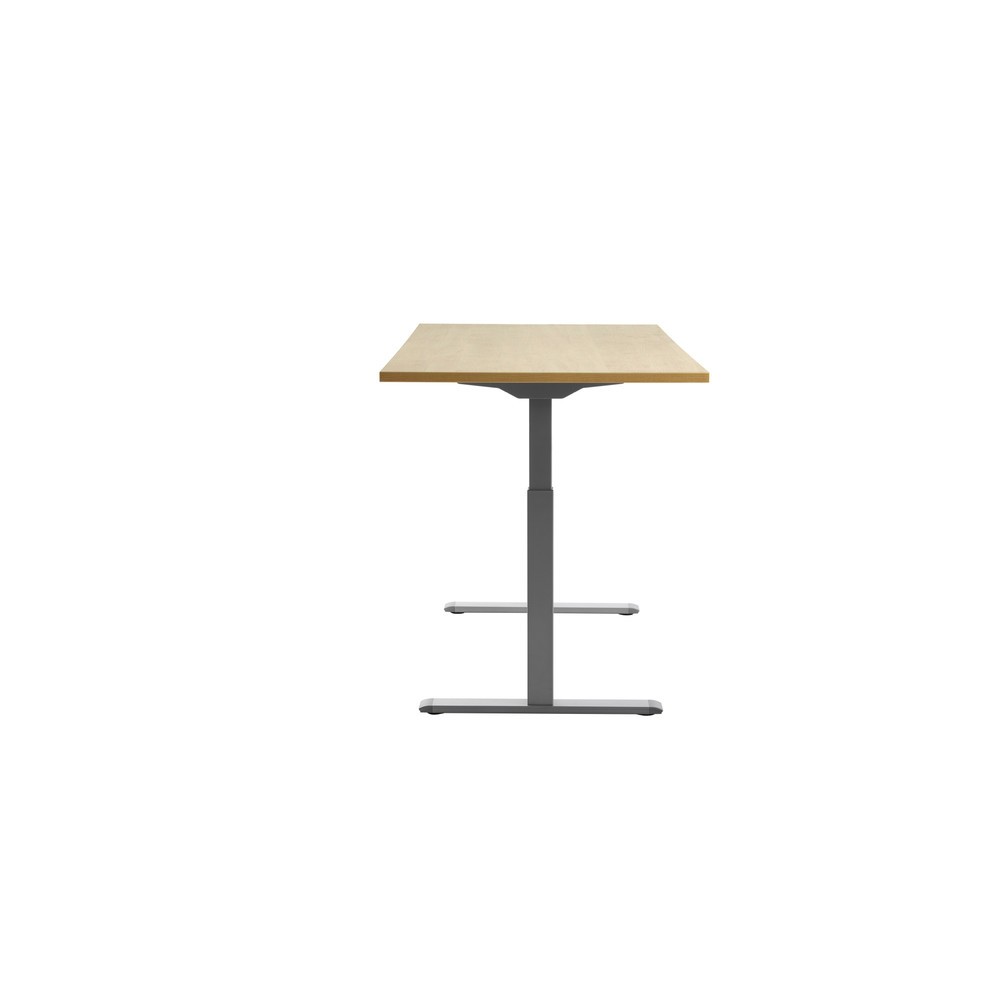 Produktabbildung Nr. 2: Topstar® Elektrisch höhenverstellbarer Schreibtisch E-Table, T-Fuß, BxT 1.600 x 800 mm, Ahorn/lichtgrau