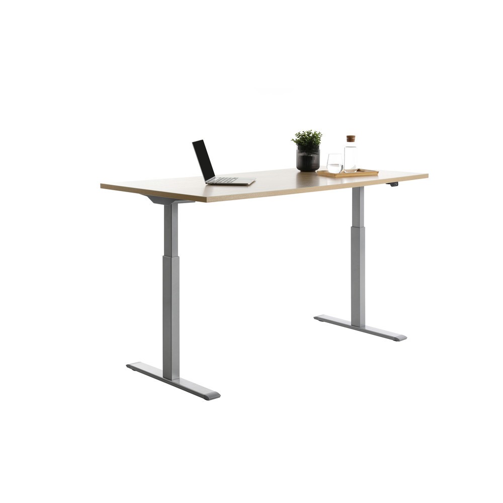 Produktabbildung Nr. 4: Topstar® Elektrisch höhenverstellbarer Schreibtisch E-Table, T-Fuß, BxT 1.600 x 800 mm, Ahorn/lichtgrau