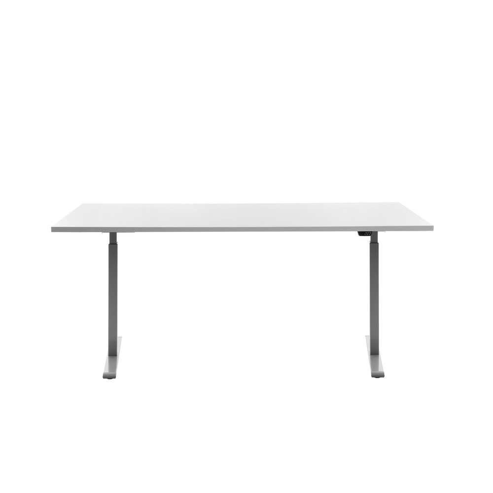 Produktabbildung Nr. 1: Topstar® Elektrisch höhenverstellbarer Schreibtisch E-Table, T-Fuß, BxT 1.800 x 800 mm, weiß/lichtgrau