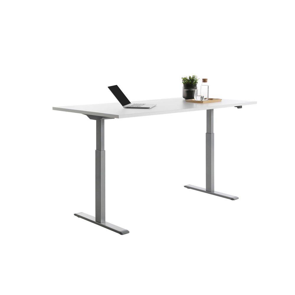 Produktabbildung Nr. 4: Topstar® Elektrisch höhenverstellbarer Schreibtisch E-Table, T-Fuß, BxT 1.800 x 800 mm, weiß/lichtgrau
