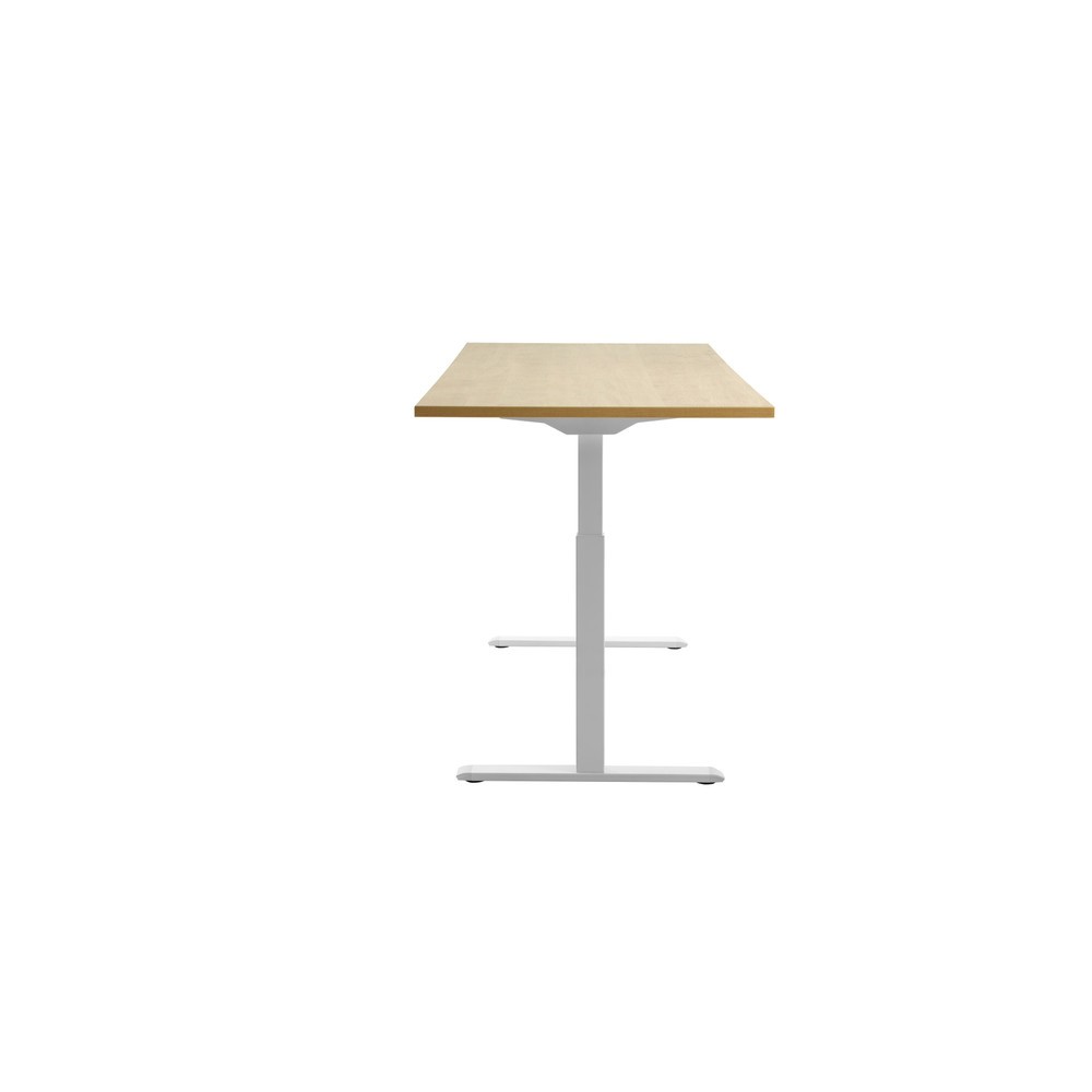 Produktabbildung Nr. 2: Topstar® Elektrisch höhenverstellbarer Schreibtisch E-Table, T-Fuß, BxT 1.800 x 800 mm, Ahorn/weiß