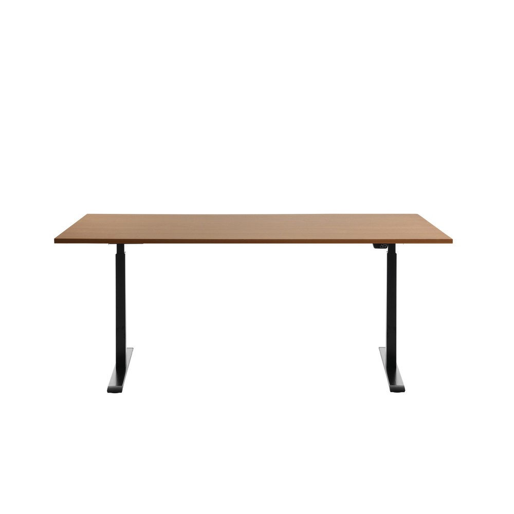Produktabbildung Nr. 1: Topstar® Elektrisch höhenverstellbarer Schreibtisch E-Table, T-Fuß, BxT 1.800 x 800 mm, Buche/schwarz