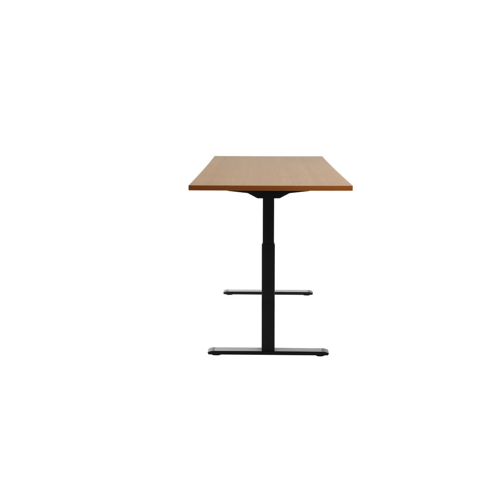 Produktabbildung Nr. 2: Topstar® Elektrisch höhenverstellbarer Schreibtisch E-Table, T-Fuß, BxT 1.800 x 800 mm, Buche/schwarz